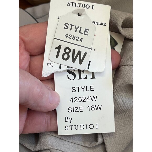 Studio I /  I Plus 2 Piece Set 18W Beige / Black Short Sleeve Jacket Zebra Dress - Picture 7 of 14